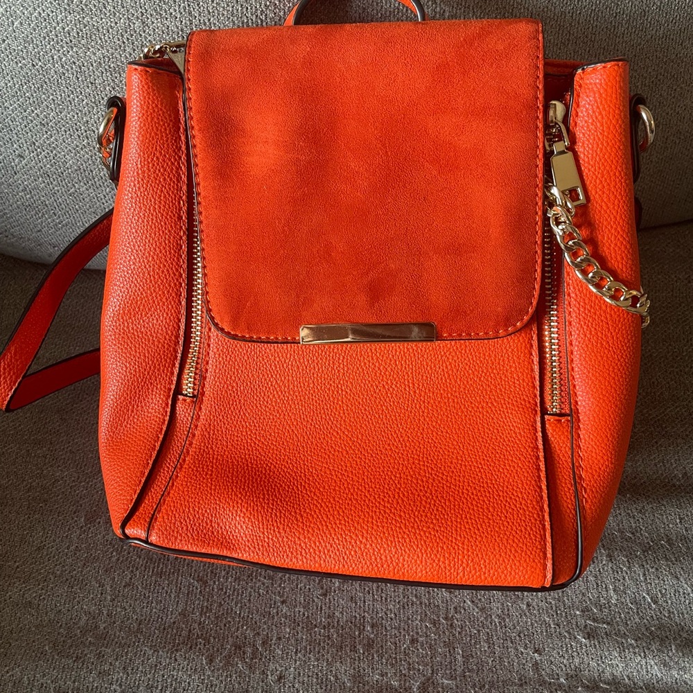 Orange expandable backpack